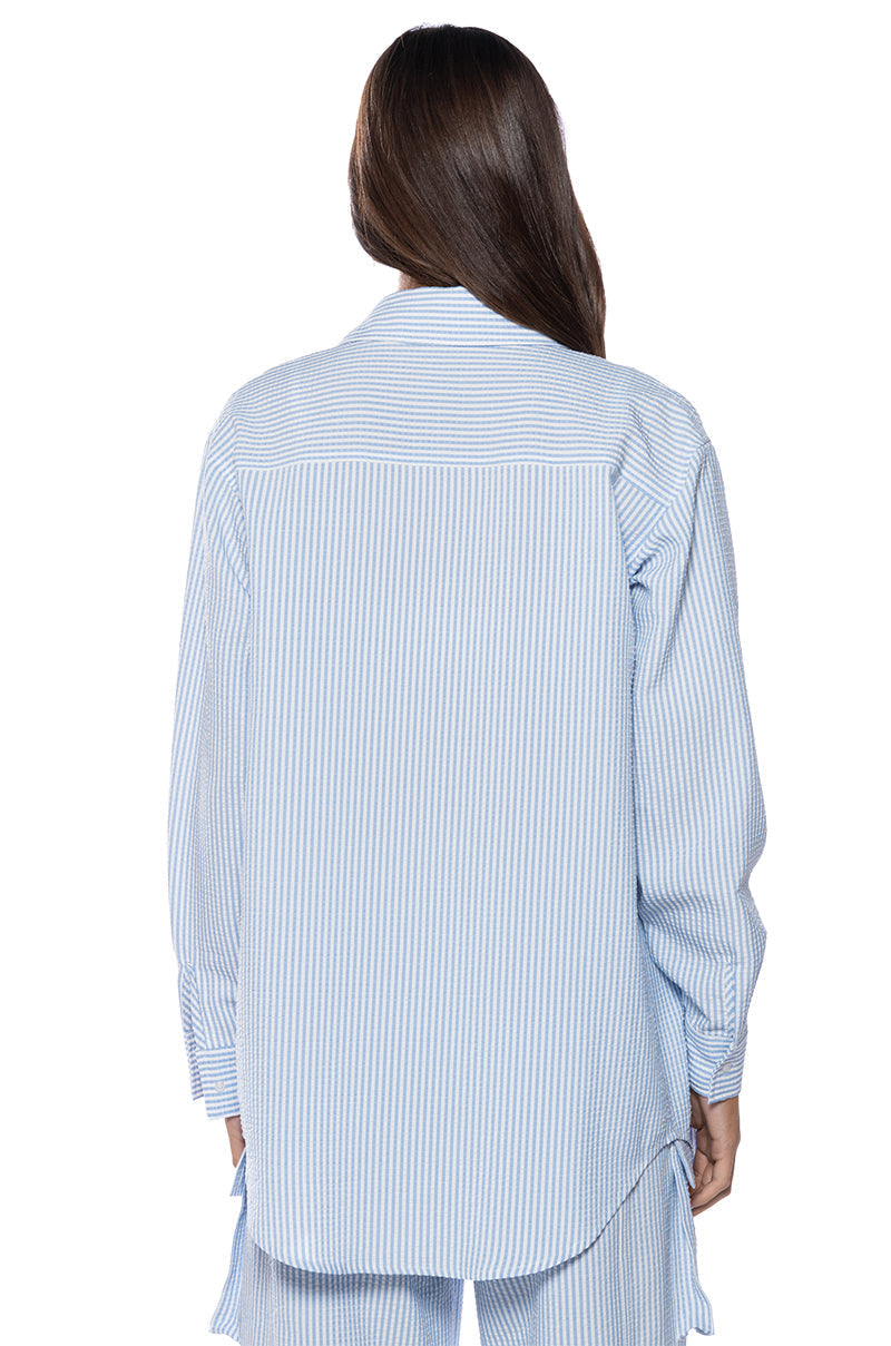 TOTO SEERSUCKER BUTTON DOWN SHIRT