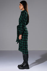 TREAD CAREFULLY BUTTON FRONT MIDI DRESS