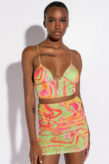 TRIPPY RUCHED MESH BUSTIER
