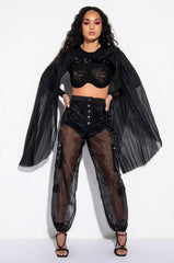 TRUTH BE TOLD UNDERWIRE LONG SLEEVE MESH CROP TOP