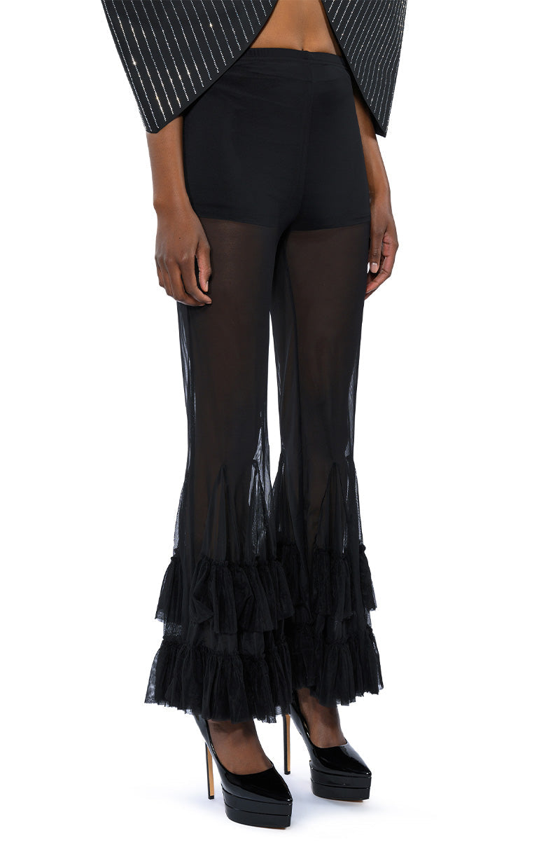 TRY AGAIN RUFFLED FLARE LEGGING