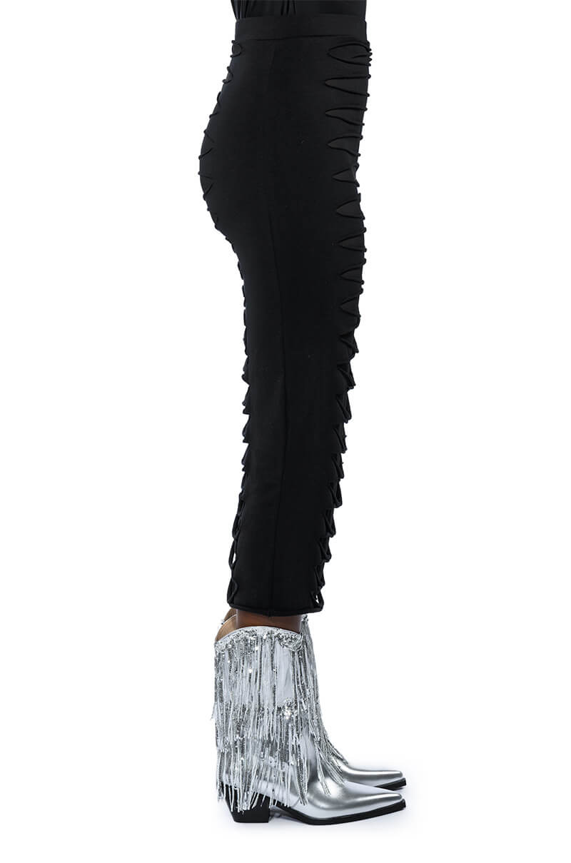 TRY ME DISTRESSED MIDI SKIRT