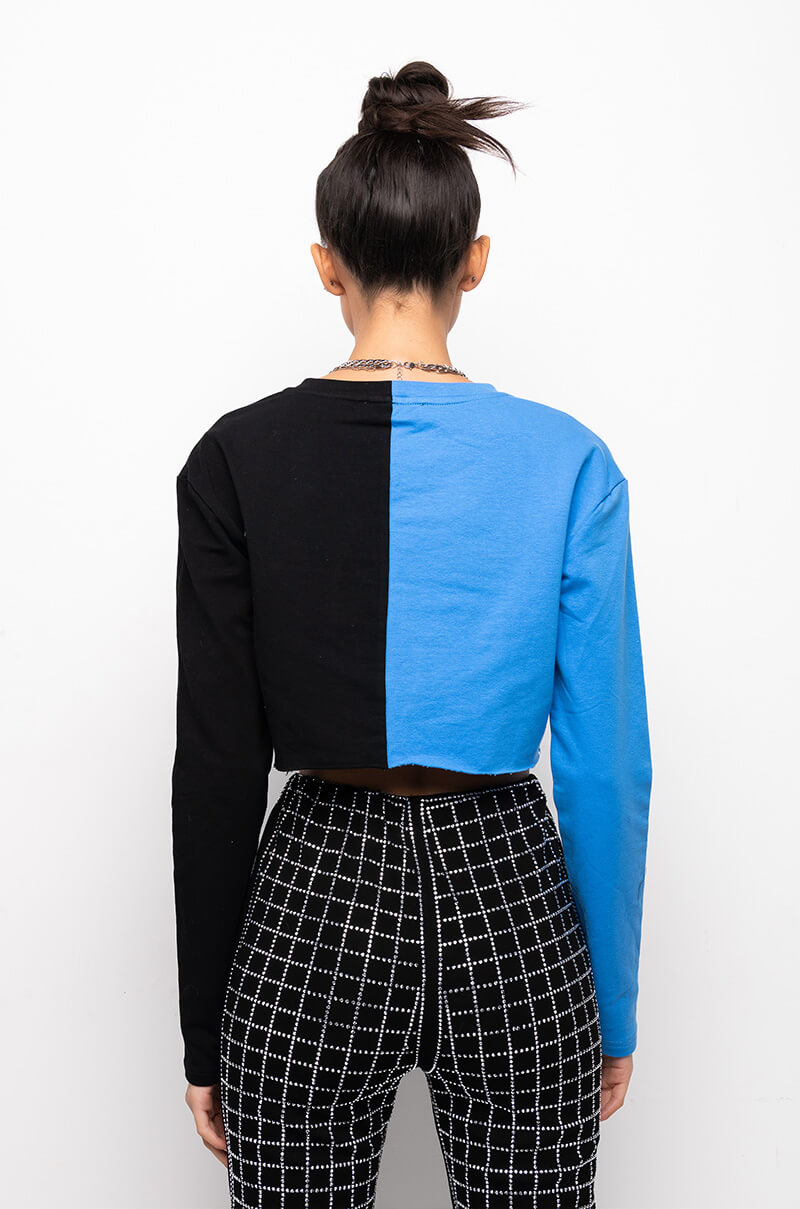 TRYOUTS CUT OUT CROPPED SWEATSHIRT