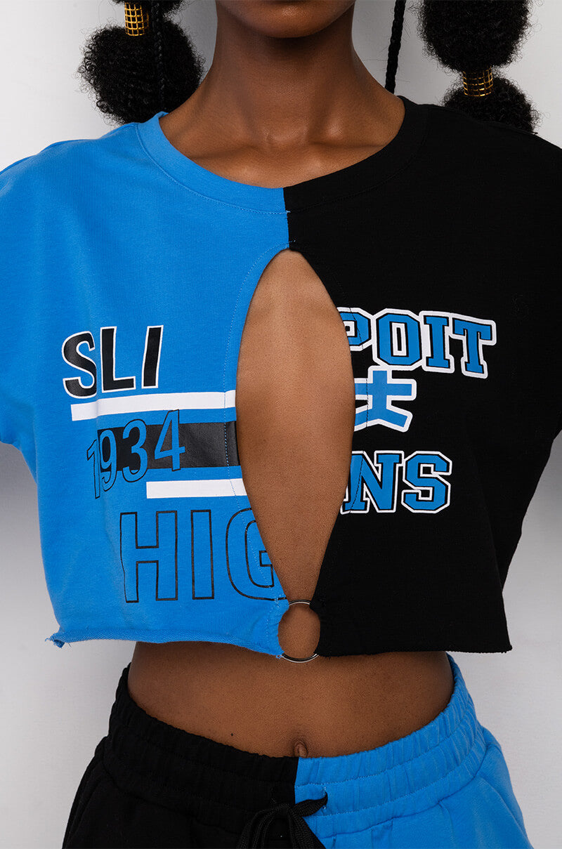 TRYOUTS CUT OUT CROPPED SWEATSHIRT