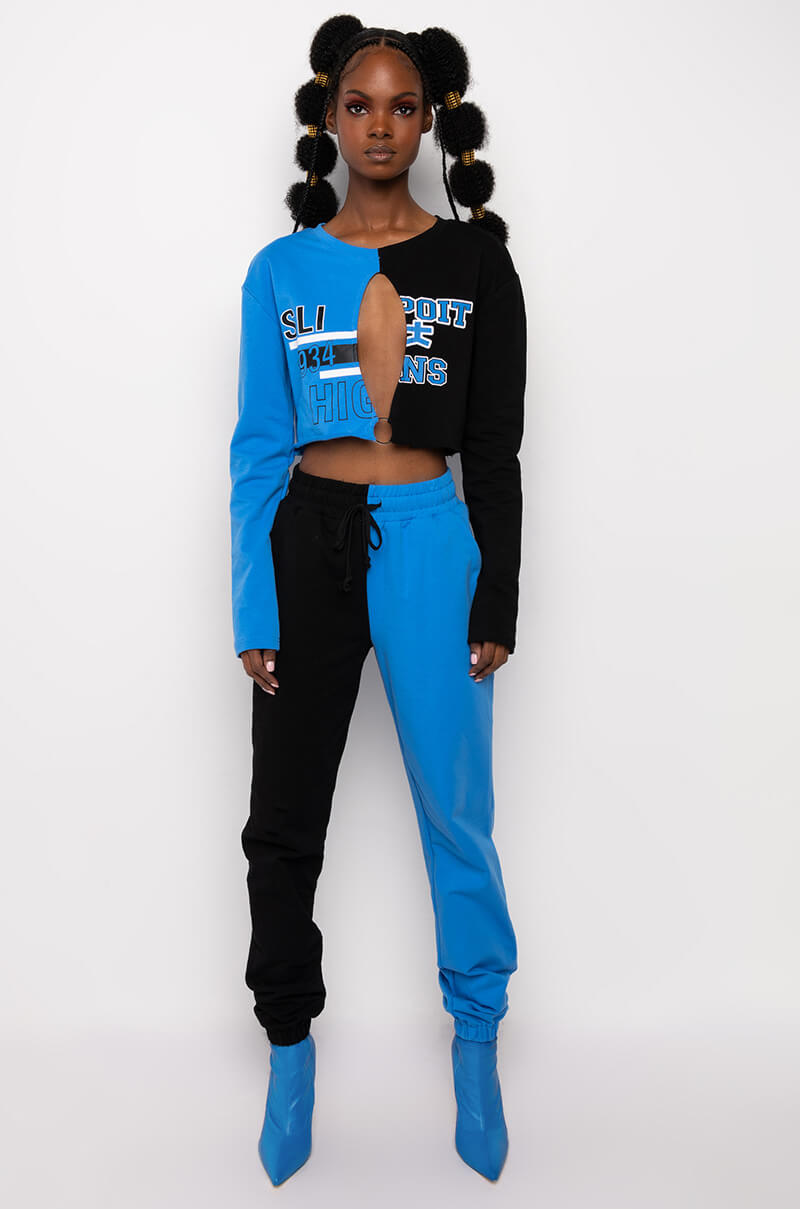 TRYOUTS CUT OUT CROPPED SWEATSHIRT