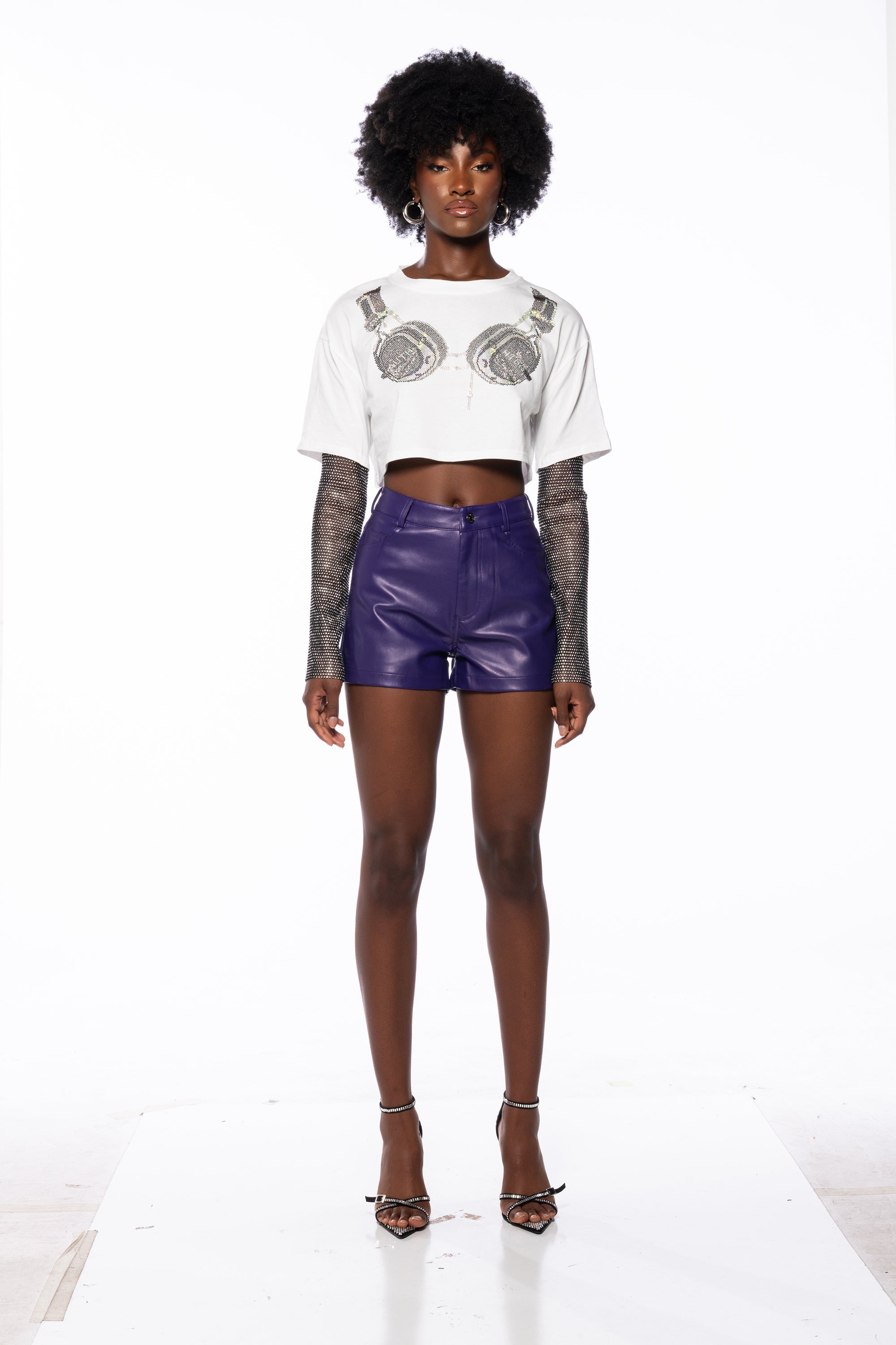 TURN THE BEAT AROUND CROPPED T SHIRT