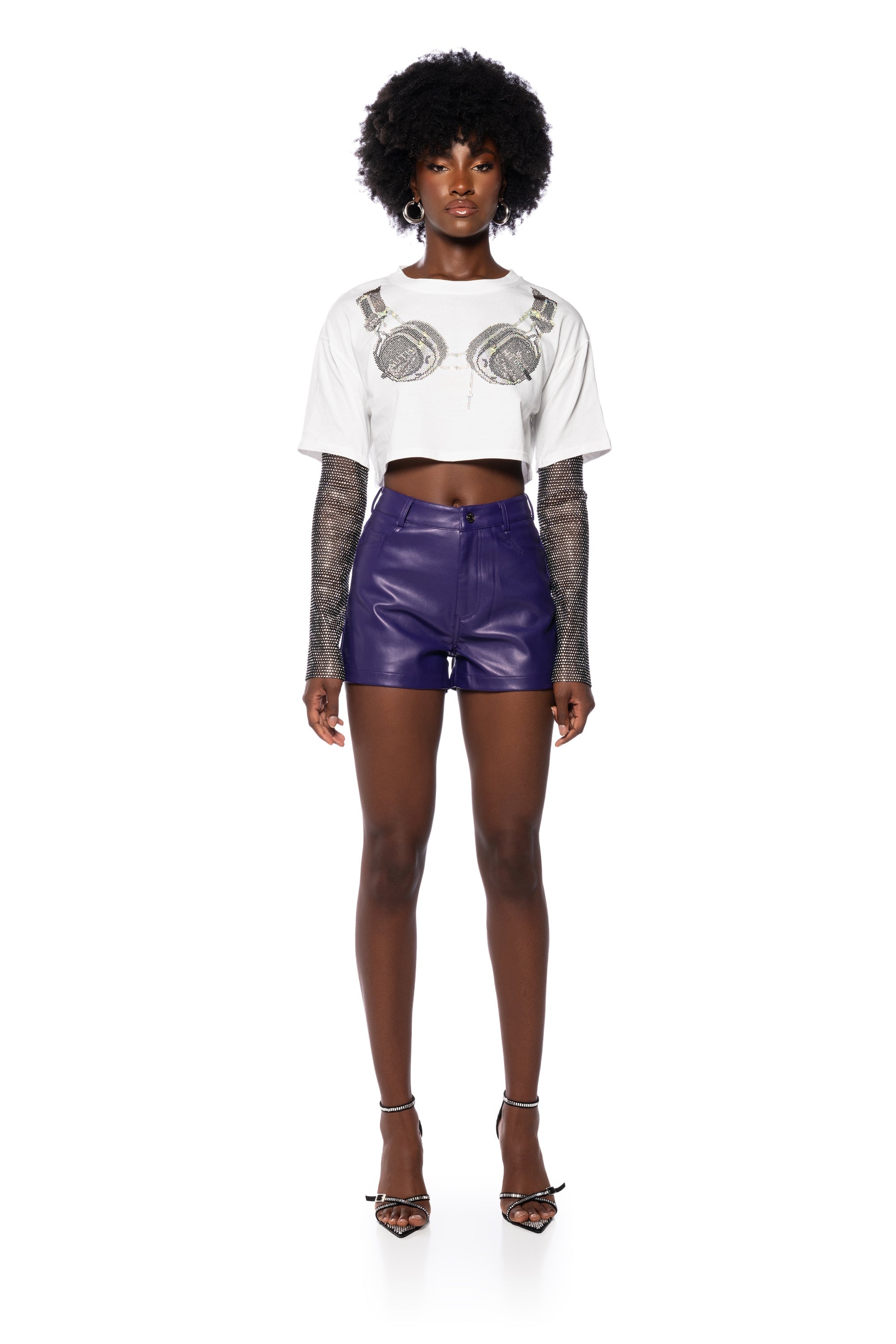 TURN THE BEAT AROUND CROPPED T SHIRT