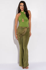 UNDENIABLE SLEEVELESS CUTOUT HALTER BODYSUIT