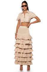 UNDER THE SUN RUFFLE MAXI SKIRT