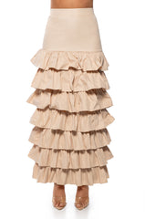 UNDER THE SUN RUFFLE MAXI SKIRT