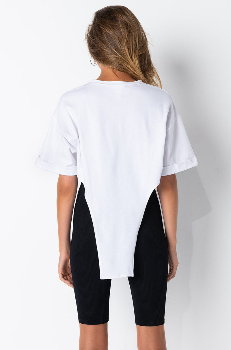 UNTHINKABLE T SHIRT WITH IRREGULAR HEM
