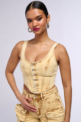 VALERIE BUTTON DOWN MINERAL WASH CORSET