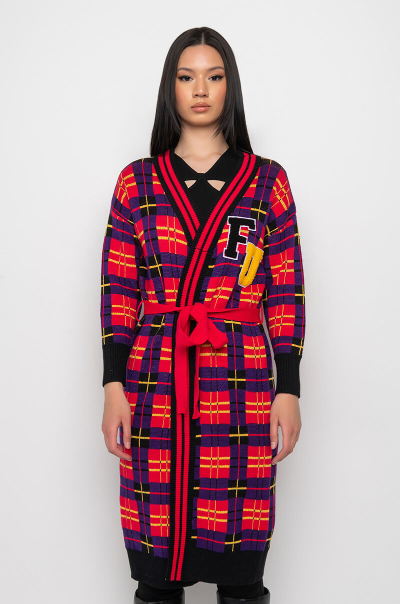 ELLE TIE WAIST LONG CARDIGAN