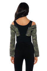 VELOCITY DROP DOWN SLEEVE CORSET BLOUSE