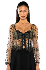 VEN AQUI LACE UP CORSET TOP