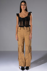 VEN AQUI LACE UP CORSET TOP