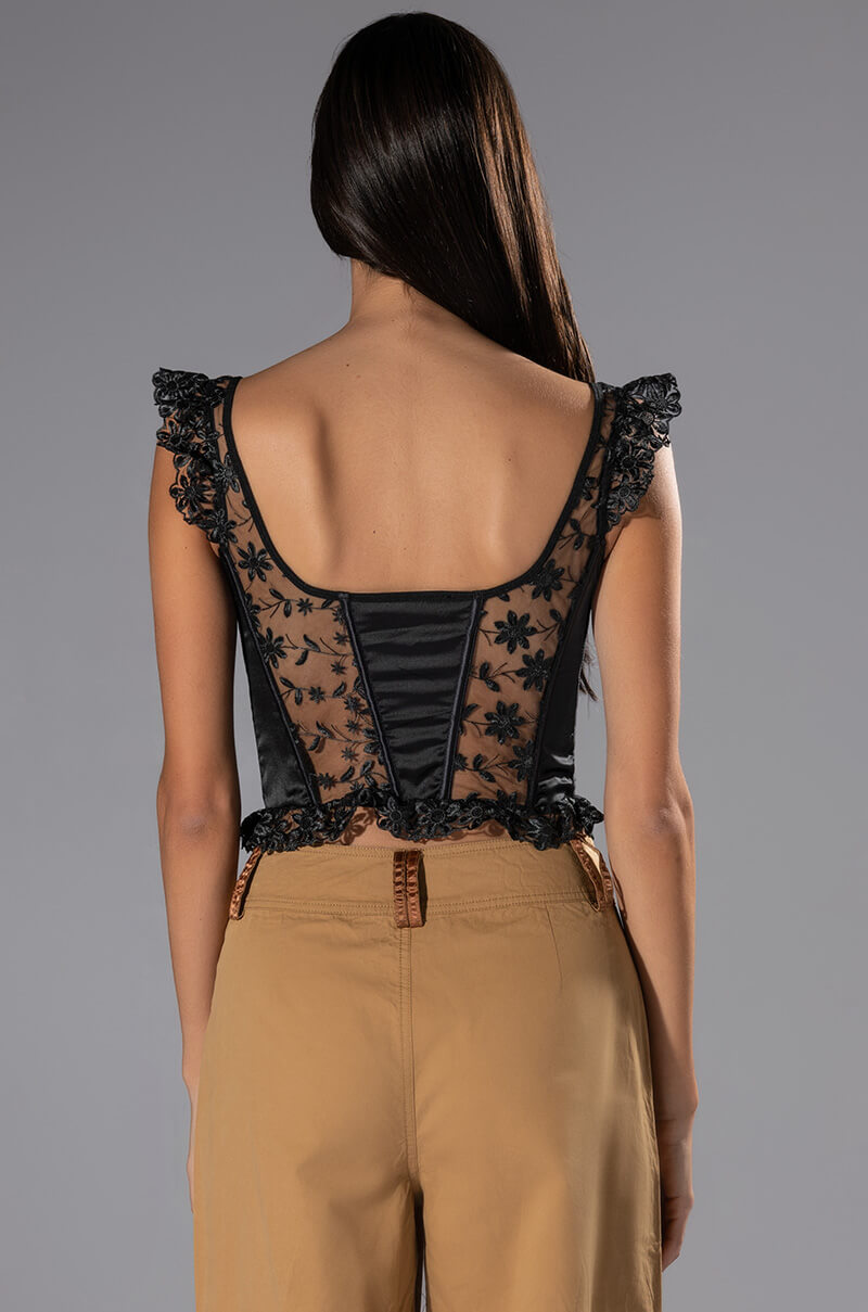 VEN AQUI LACE UP CORSET TOP