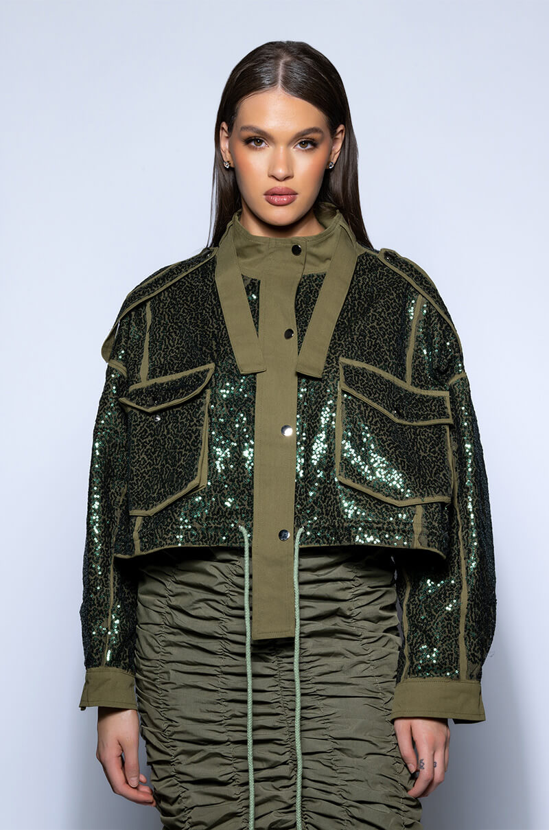 VIBE ALL NIGHT SEQUIN NYE BOMBER JACKET