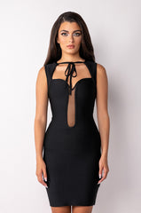 VIBIN' HALTER TOP BANDAGE DRESS