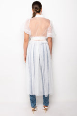 VIOLETTE SMOCKED WAIST HIGH LOW BLOUSE