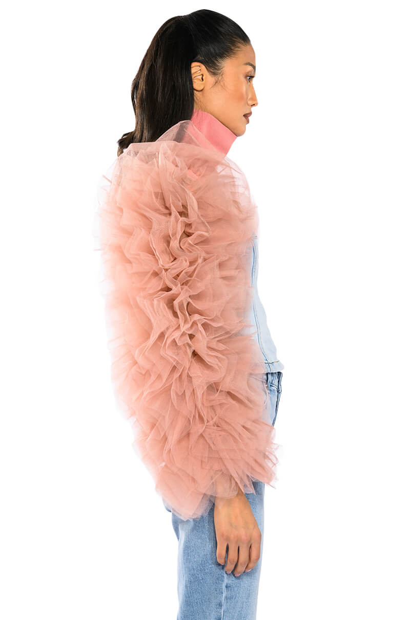 VIRGO RUFFLE SLEEVE LAYERING TOP