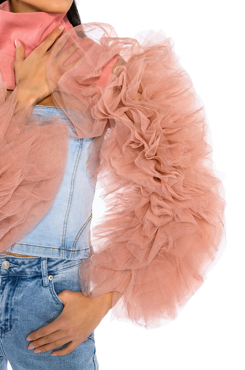 VIRGO RUFFLE SLEEVE LAYERING TOP