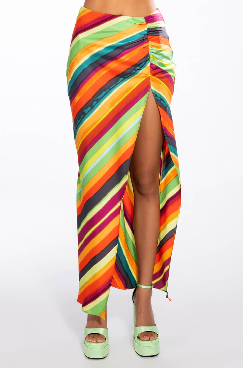 WANT YOU TO WANT ME MIDI SKIRT WITH HIGH SLIT