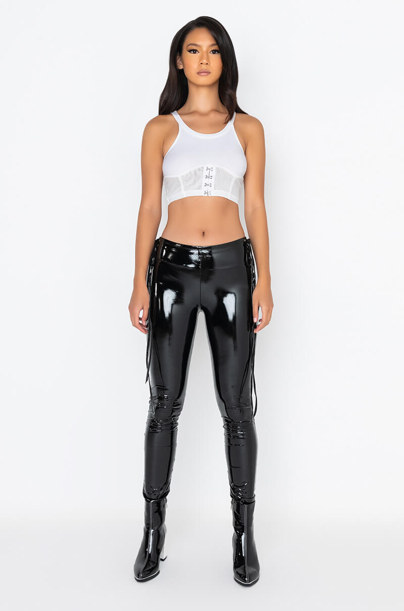 WASHPOPPIN VINYL LACE UP LEGGING