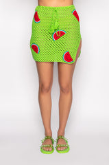 WATERMELON SUGA KNIT MINI SKIRT