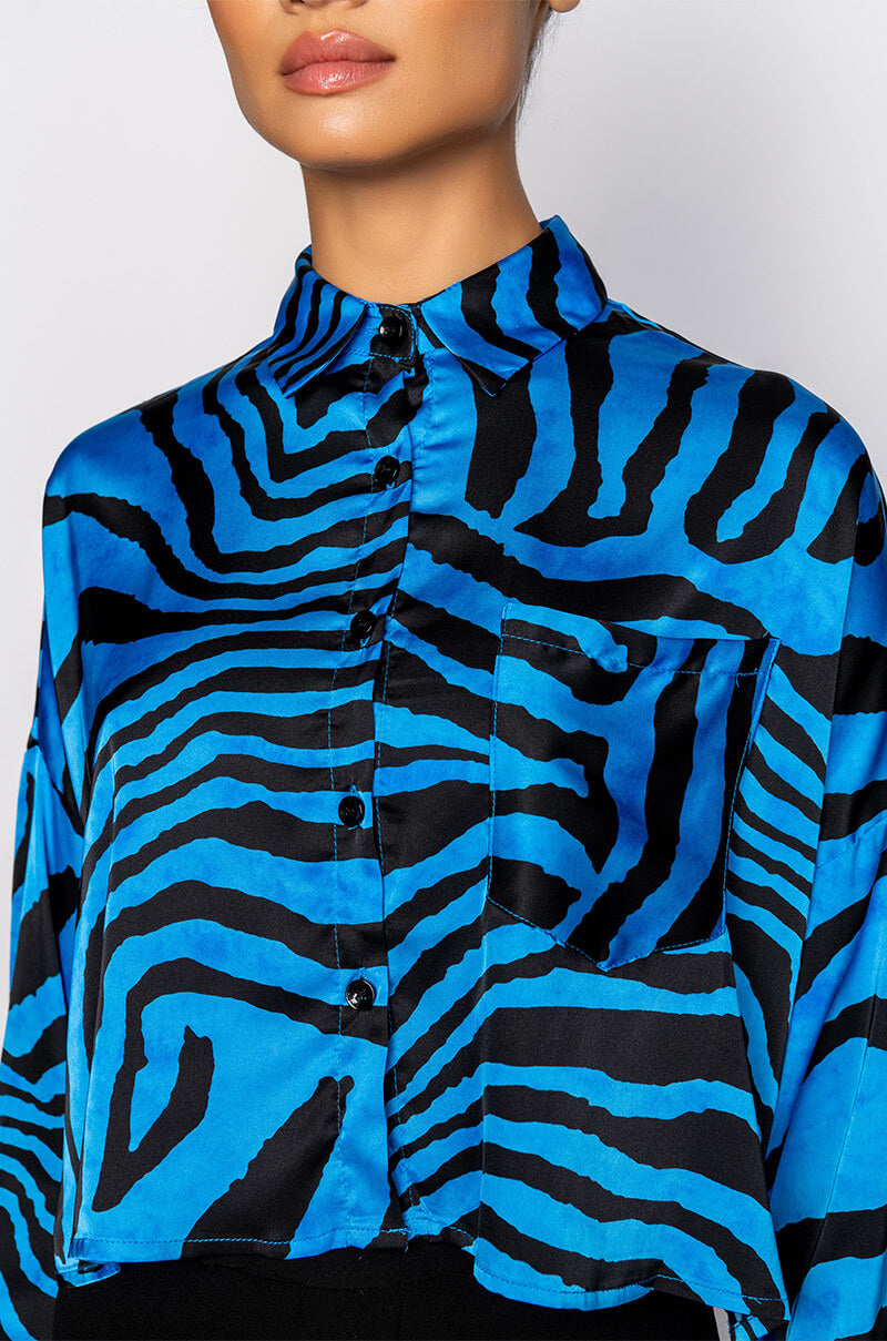 WHAT YOU WANT SATIN BUTTON UP