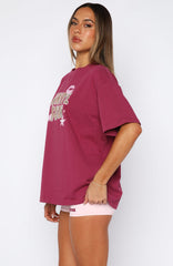 11th Street She's So Lucky Oversized Tee Very Berry