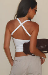 A Minute Later Ribbed Top White