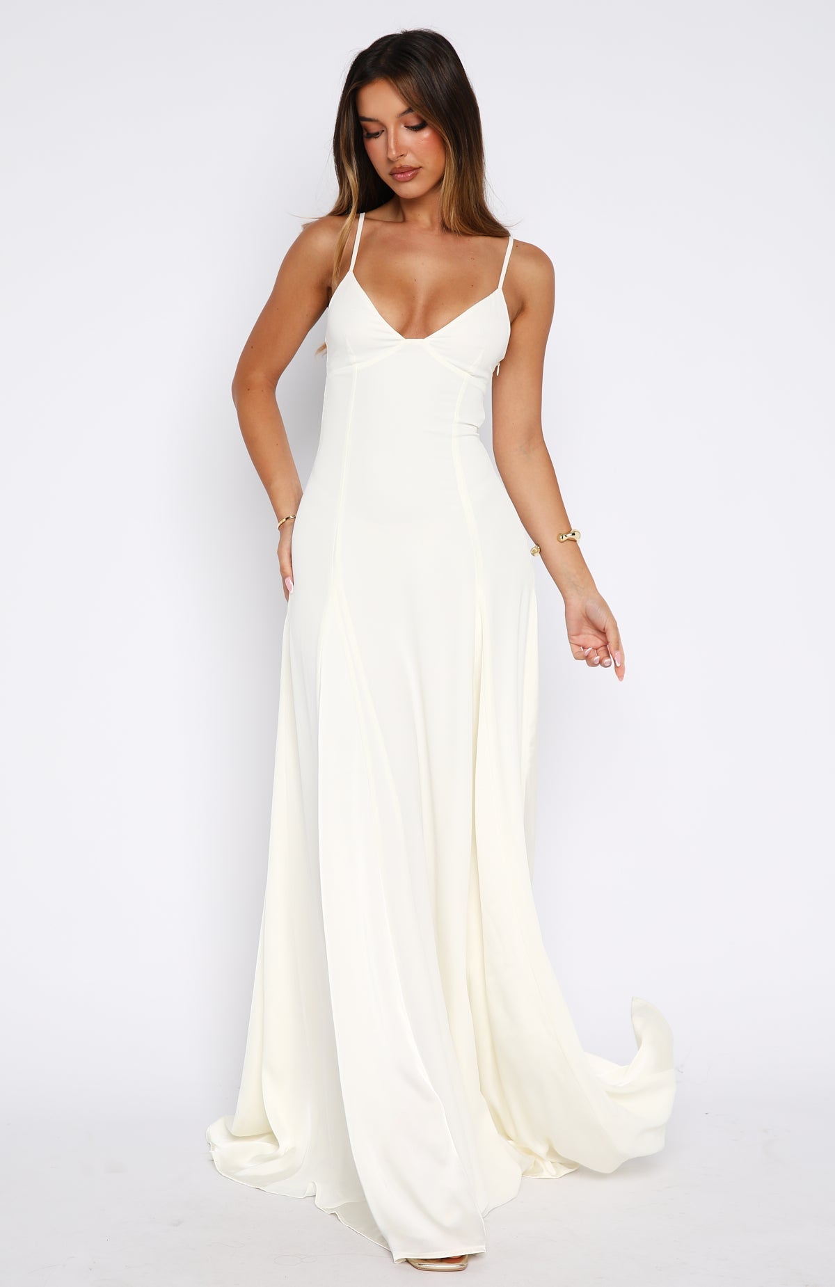 Afterparty Elegance Maxi Dress Off White