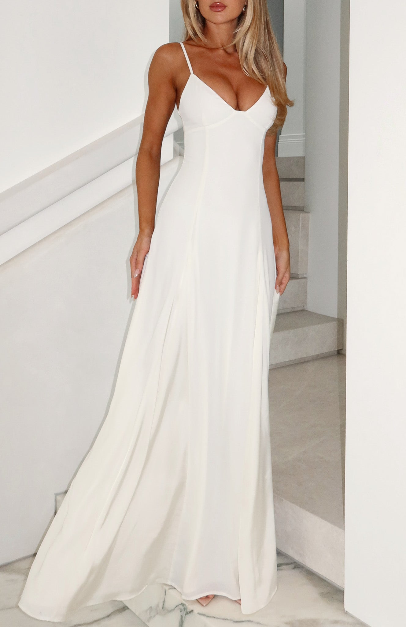 Afterparty Elegance Maxi Dress Off White