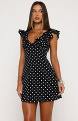 All Dressed Up Mini Dress Black/White Polka Dot