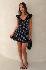All Dressed Up Mini Dress Black/White Polka Dot