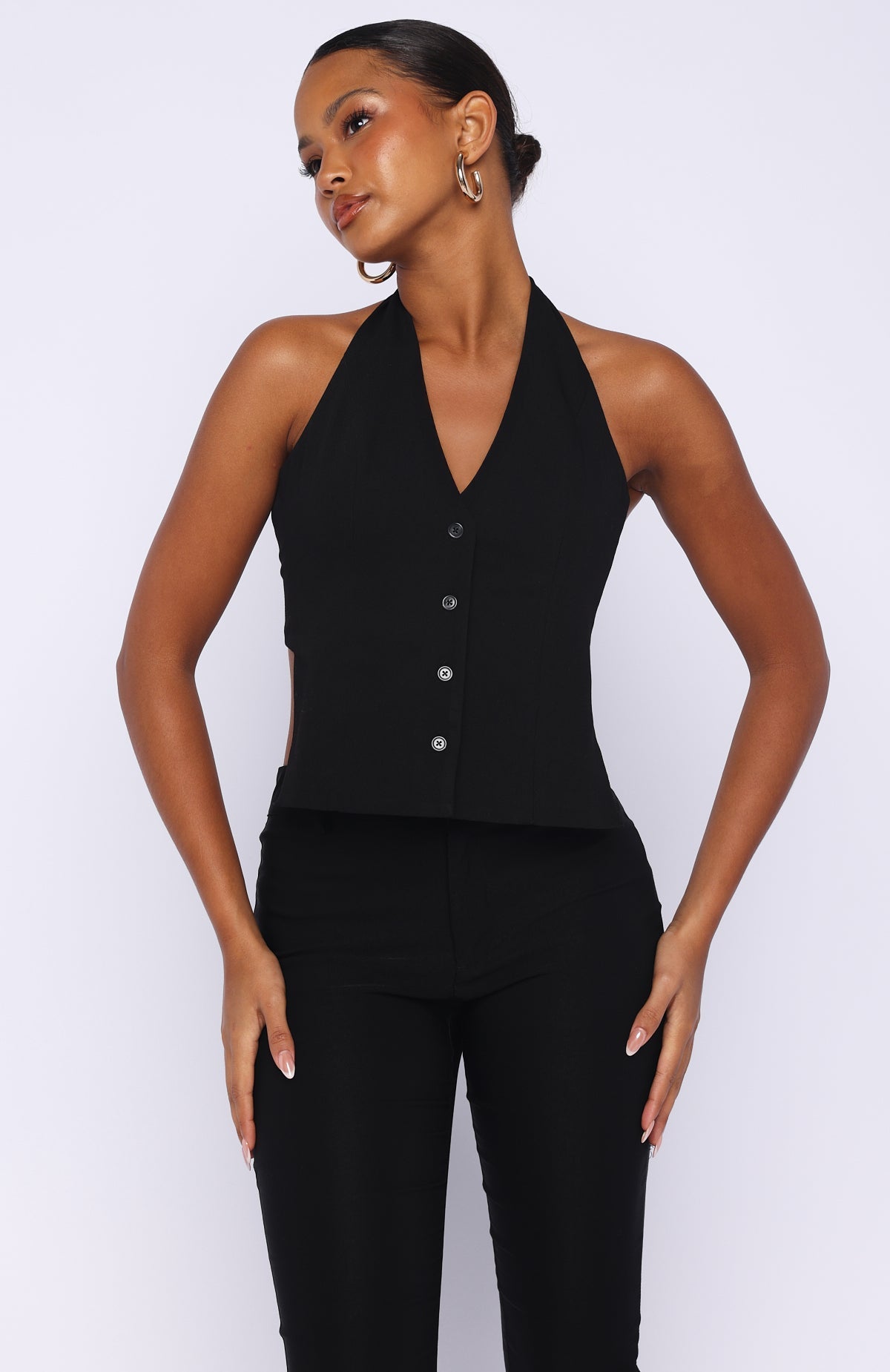 All I Needed Halter Top Black