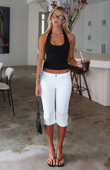 Annie Low Rise Capri Jeans Off White