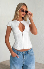 Another Chance Cutout Top White