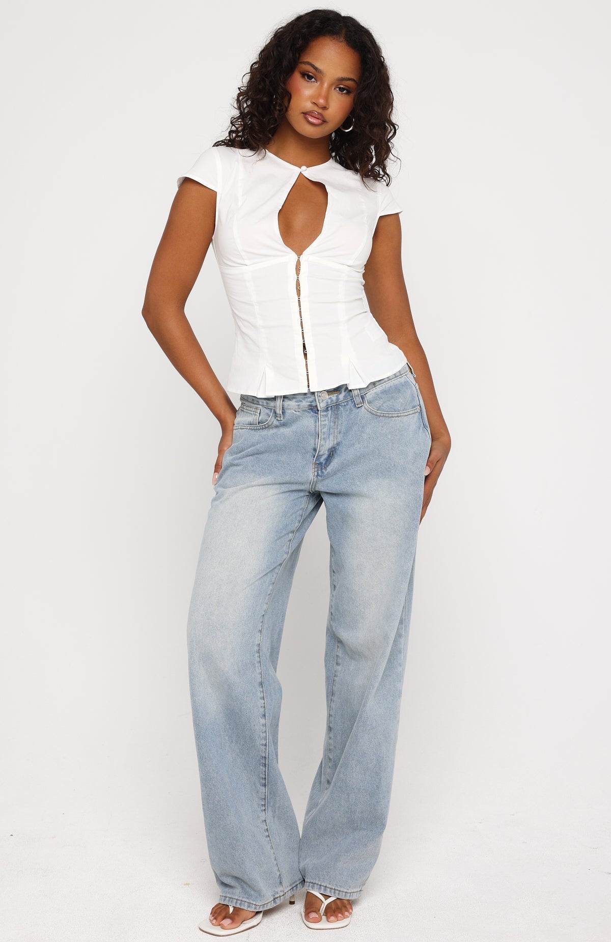 Another Chance Cutout Top White
