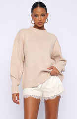 Apres Ski With Me Knit Sweater Beige