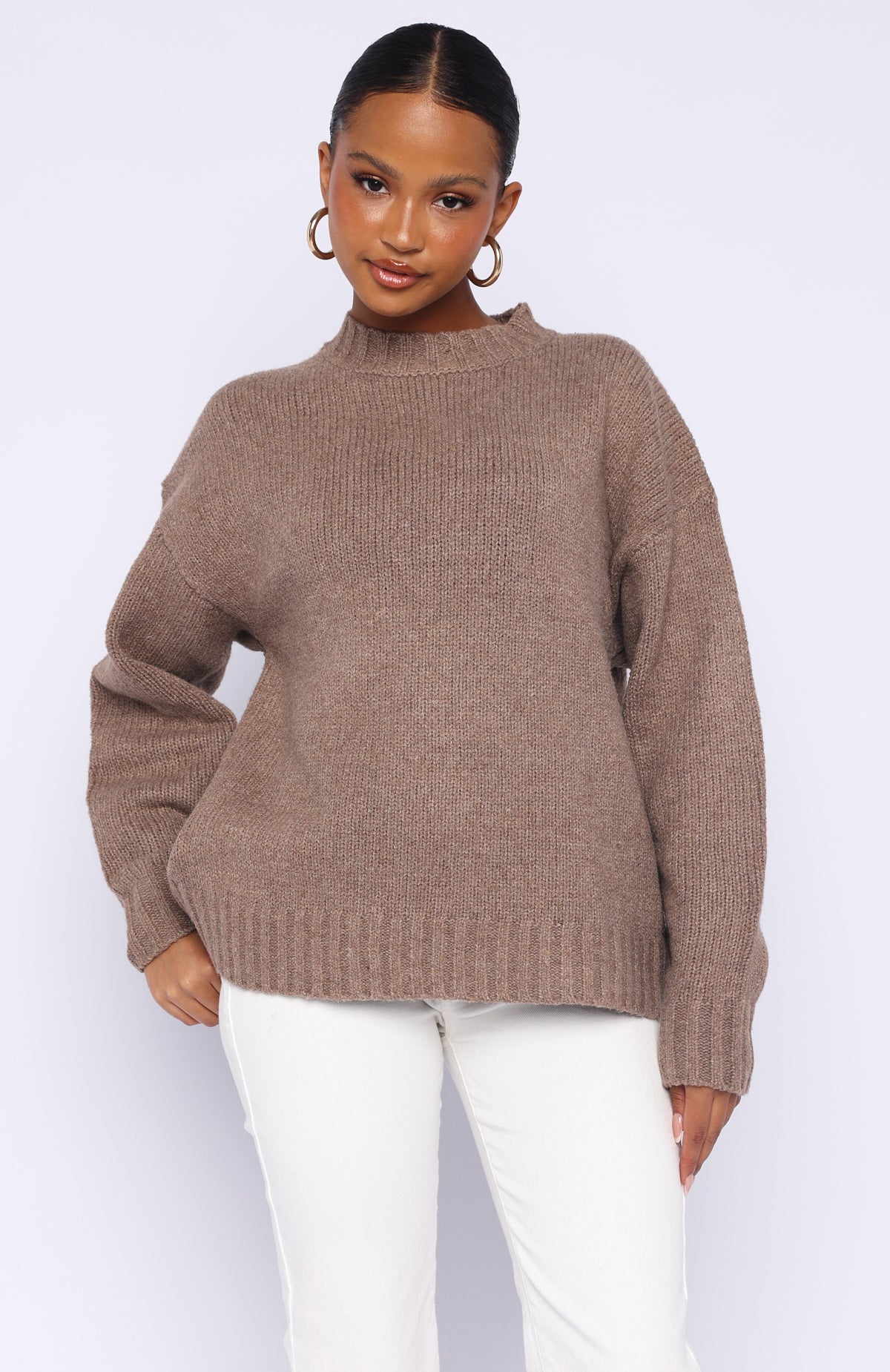 Apres Ski With Me Knit Sweater Taupe