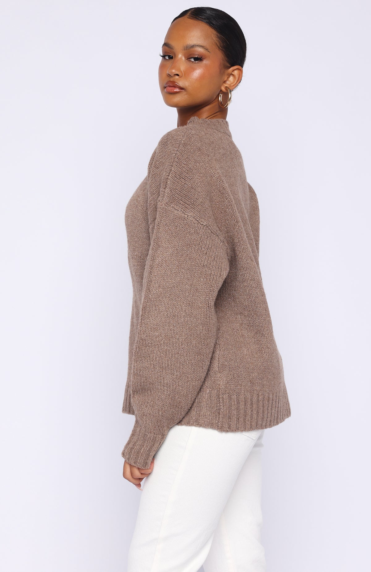 Apres Ski With Me Knit Sweater Taupe