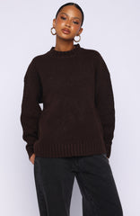 Apres Ski With Me Knit Sweater Chocolate
