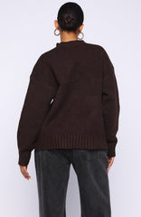 Apres Ski With Me Knit Sweater Chocolate