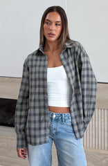 At First Light Button Up Shirt Blue/Grey Check