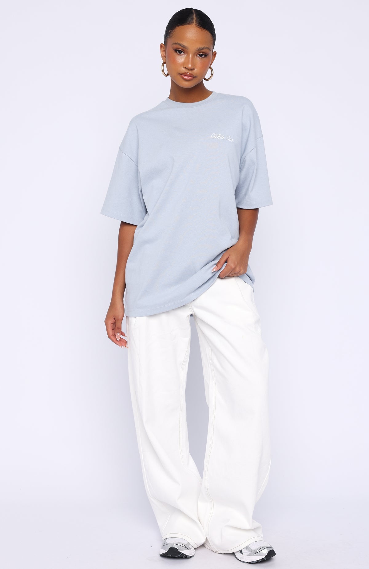 At Second Glance Oversized Tee Light Blue