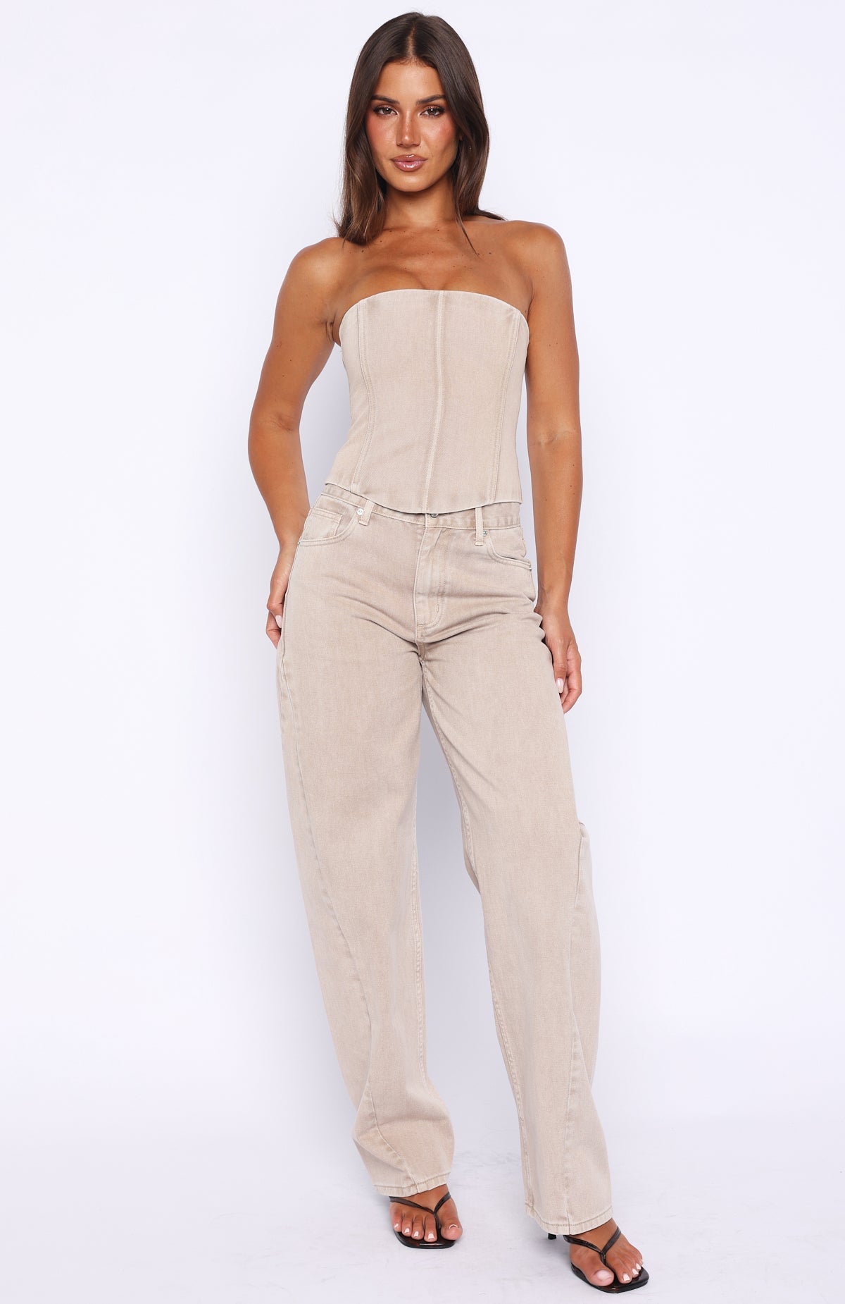 Be Mine Forever Denim Bustier Sesame