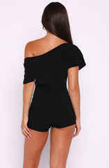 Be My Fantasy Off Shoulder Playsuit Black