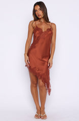 Behind The Light Lace Mini Dress Rust